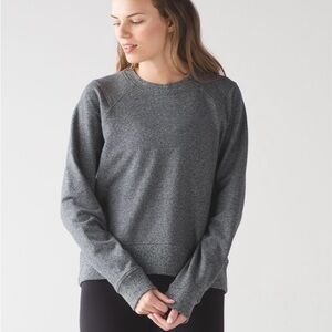 Lululemon Split Long Sleeve Sweatshirt Top Heathered Speckled Black